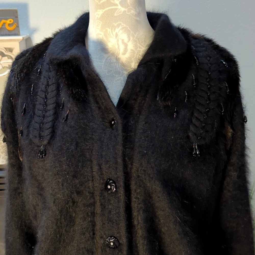 Vintage Angora Sweater/Jacket Sz S/M